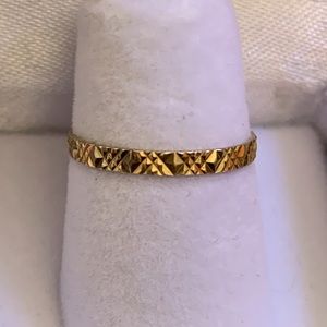 Geometric gold fill ring size 6